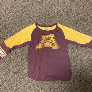 Minnesota Gophers 3/4 Sleeve Top